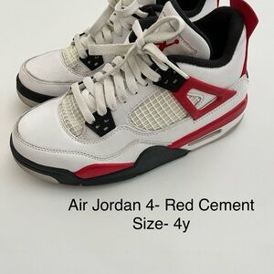 Air Jordan 4 (Red Cement) Sneakers- size 4